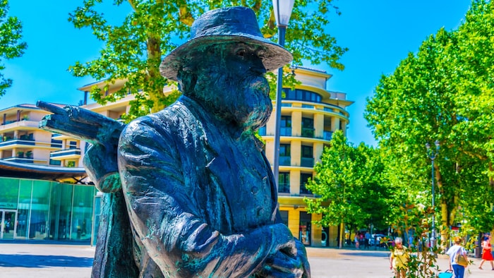 Eine Cézanne-Skulptur in Aix-en-Provence.