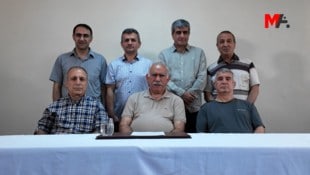 Abdullah Öcalan sitzt seit 26 Jahren in türkischer Haft.Abdullah Öcalan (in der Mitte) sitzt ...