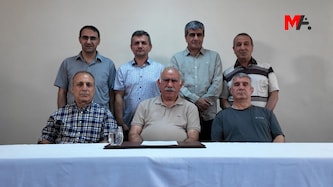 Abdullah Öcalan sitzt seit 26 Jahren in türkischer Haft.Abdullah Öcalan (in der Mitte) sitzt ...