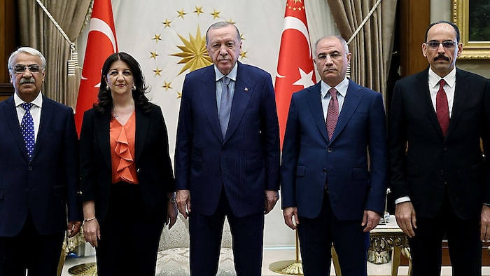 Präsident Recep Tayyip Erdogan empfing eine Delegation der pro-kurdischen DEM-Partei in Ankara.