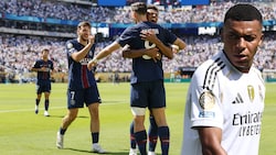 Kylian Mbappe (r.) erlebte gegen seinen Ex-Klub einen Abend zum Vergessen.