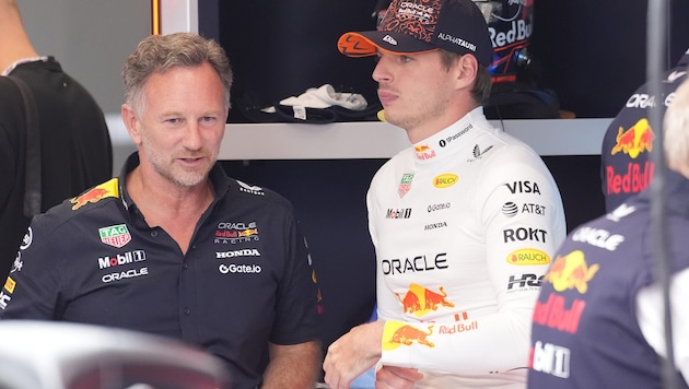 Christian Horner (li.) arbeitet künftig nicht mehr mit Red-Bull-Superstar Max Verstappen ...