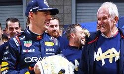 Red-Bull-Star Max Verstappen und Motorsportberater Helmut Marko.