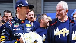 Red-Bull-Star Max Verstappen und Motorsportberater Helmut Marko.