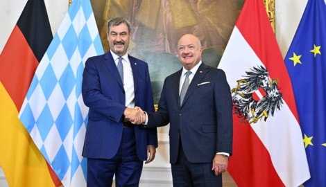Der bayerische Ministerpräsident Markus Söder zu Besuch bei Bundeskanzler Christian Stocker