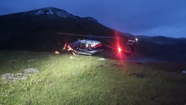 dieser Polizeihubschrauber kam bei der Suchaktion zum Einsatz