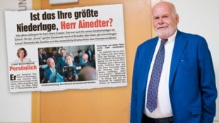 Rechtsanwalt Manfred Ainedter im Wiener Landl in ungewohnter Angeklagten-Rolle.