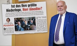 Rechtsanwalt Manfred Ainedter im Wiener Landl in ungewohnter Angeklagten-Rolle.