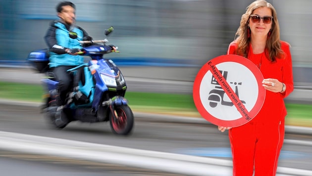Verkehrsstadträtin Ulli Sima (SPÖ) will ein strenges Verbot von E-Mopeds auf Radwegen.