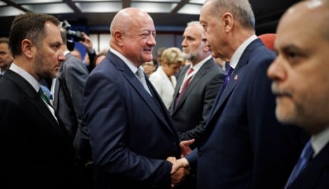 Stocker und Erdogan beim Treffen in Tirana