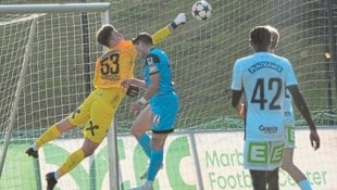 Sturm-Goalie Daniil Khudyakov liegt derzeit im UKH Graz flach.