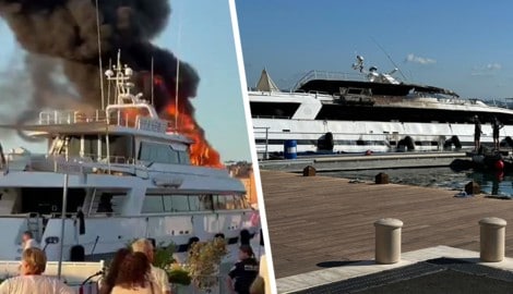 Vorher – nachher: schwere Brandschäden an der Millionen-Yacht.