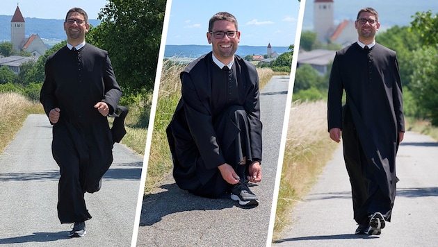 Ob laufend oder gehend – Pater Clemens Hainzl trainiert bereits fleißig für den „Marathon der ...