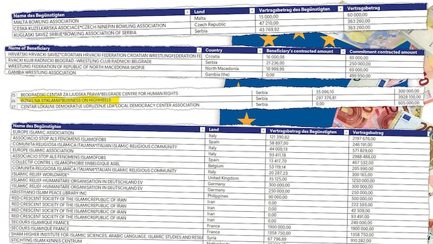Die „Krone“ bringt die komplette Förder-Liste von 37.000 NGOs, die Geld weltweit bekommen.