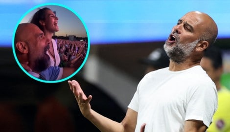 Pep Guardiola war mit seiner Tochter beim Comeback-Konzert.
