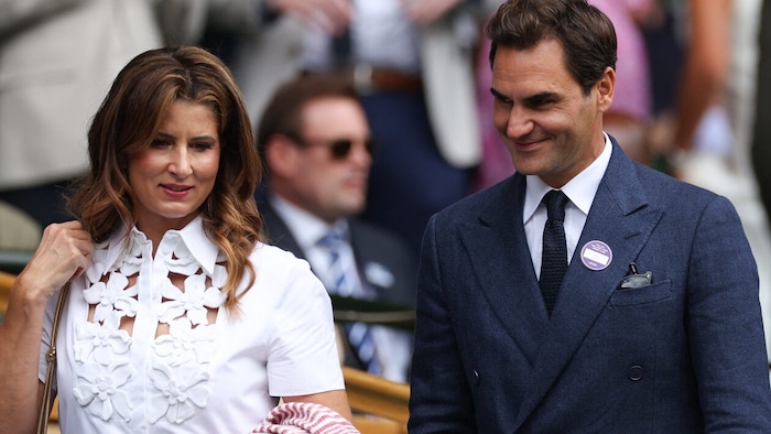 Wimbledon-Rekordsieger Roger Federer mit seiner Frau Mirka