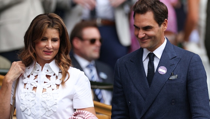 Wimbledon-Rekordsieger Roger Federer mit seiner Frau Mirka