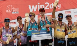 Alex Horst und Jan Hörl (v. li.) landeten auf dem zweiten Platz.
