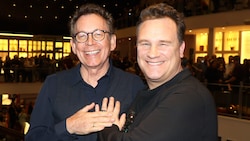 Strahlen um die Wette: Guido Maria Kretschmer und Frank Mutters (l.)