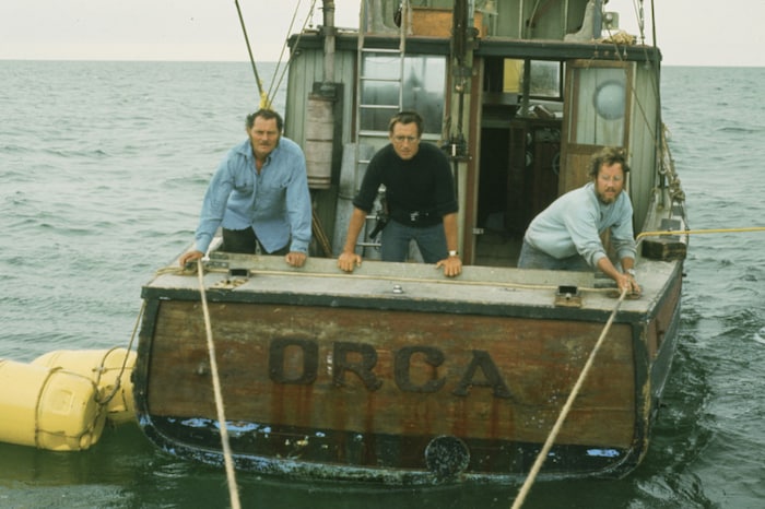 Robert Shaw, Roy Scheider und Richard Dreyfuss in „Der weiße Hai“