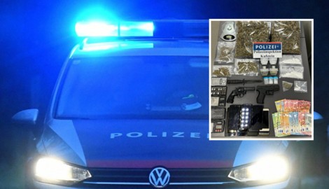 Die Polizei kam dem Verdächtigen auf der Spur. Im kleinen Bild die sichergestellten Drogen und ...