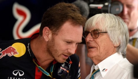 Bernie Ecclestone (rechts) übte scharfe Kritik an Christian Horner (links).