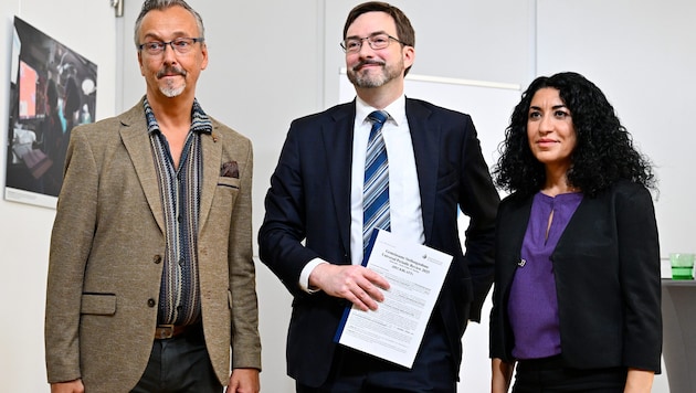 Klaus Widl (Behindertenrat), Florian Horn (Liga für Menschenrechte) und Shoura Zehetner-Hashemi ...