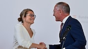 Belgiens Innenministerin Anneleen von Bossuyt und Gerhard Karner