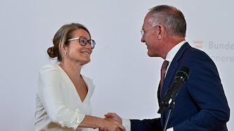 Belgiens Innenministerin Anneleen von Bossuyt und Gerhard Karner
