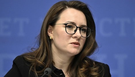 Julia Swyrydenko kümmert sich seit Kriegsbeginn um das Anwerben internationaler Hilfen und ...