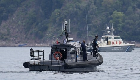 Ein Frontex-Patrouillenboot vor der Insel Lesbos