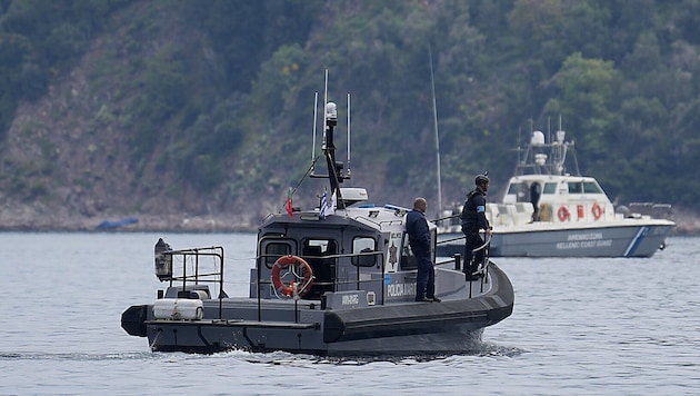 Ein Frontex-Patrouillenboot vor der Insel Lesbos