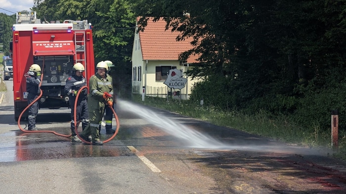Die Unfallstelle im Ortsgebiet von Klöch
