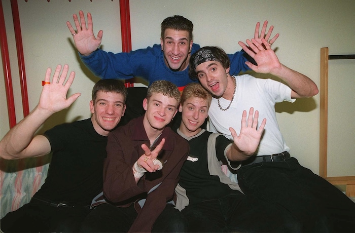 Timberlake (2. v. li.) 1997 mit seinen Kollegen von NSYNC. Damals trat die Band im Zuge der ...