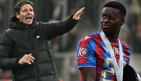 Crystal-Palace-Trainer Oliver Glasner (li.) könnte bald seinen Schützling Marc Guehi verlieren.