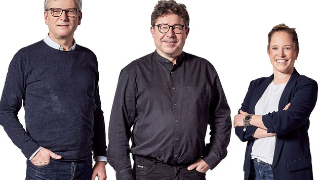 Ärztekammerpräsident Burkhard Walla (Mitte) mit seinen Kurienobleuten Hermann Blaßnig und ...