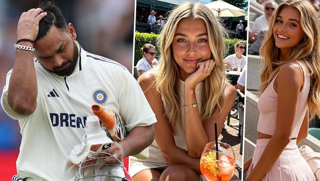 Cricket-Star Rishabh Pant (li.) ließ sich von KI-Model Mia Zelu täuschen.