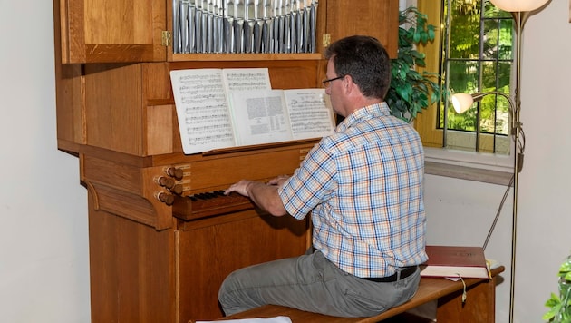 Landespolizeidirektor Gerald Ortner bracht die „Königin der Instrumente“ zum Erklingen.