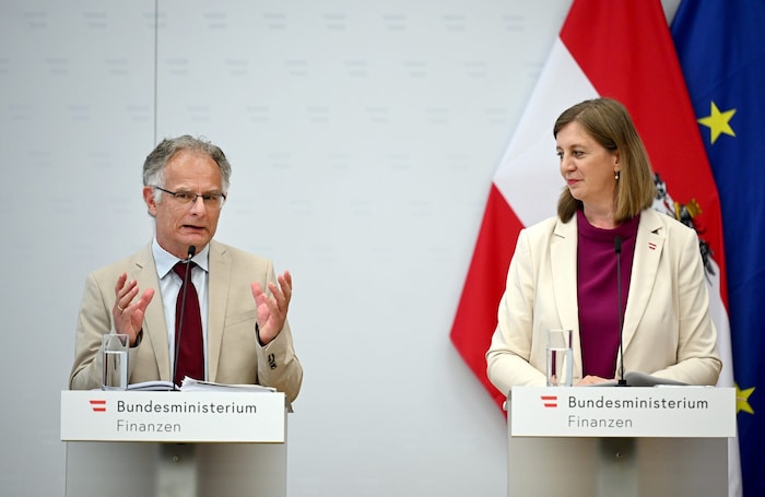 Finanzminister Markus Marterbauer und Staatssekretärin Barbara Eibinger-Miedl