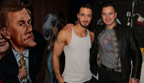 Andreas Gabalier (re.) bei einem Auftritt seines Cousins Peter Knauder im Raimund Theater