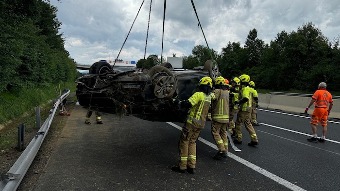 Die Feuerwehr Hartberg war im Bergungseinsatz.