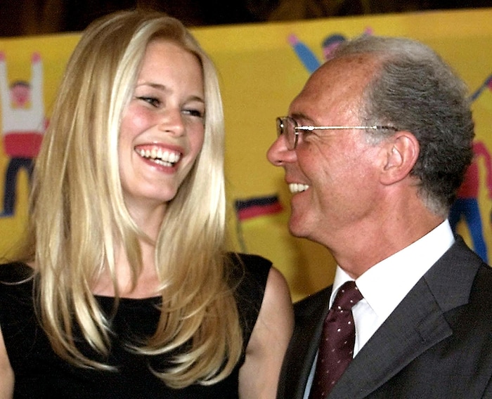 Claudia Schiffer und die deutsche Fußball-Legende Franz Beckenbauer