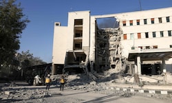 Das von der israelischen Luftwaffe bombardierte Hauptquartier der syrischen Streitkräfte