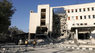 Das von der israelischen Luftwaffe bombardierte Hauptquartier der syrischen Streitkräfte