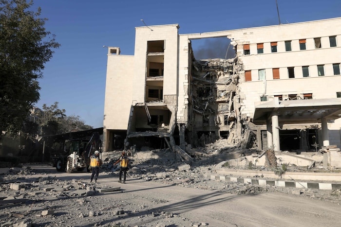 Das von der israelischen Luftwaffe bombardierte Hauptquartier der syrischen Streitkräfte