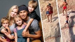 Idylle und Irritation: Links die perfekte Influencer-Familie – rechts wirft Papa Garret seinen ...