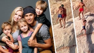 Idylle und Irritation: Links die perfekte Influencer-Familie – rechts wirft Papa Garret seinen ...