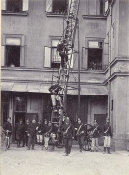 Magirusleiter im Rüsthaushof der Villacher Wehr.