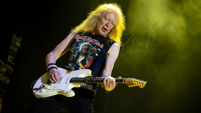 Gitarrist Jannick Gers: Von seinen Stretching-Übungen auf der Bühnen können sich einige ...