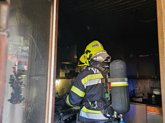 Feueralarm in einer Küche.